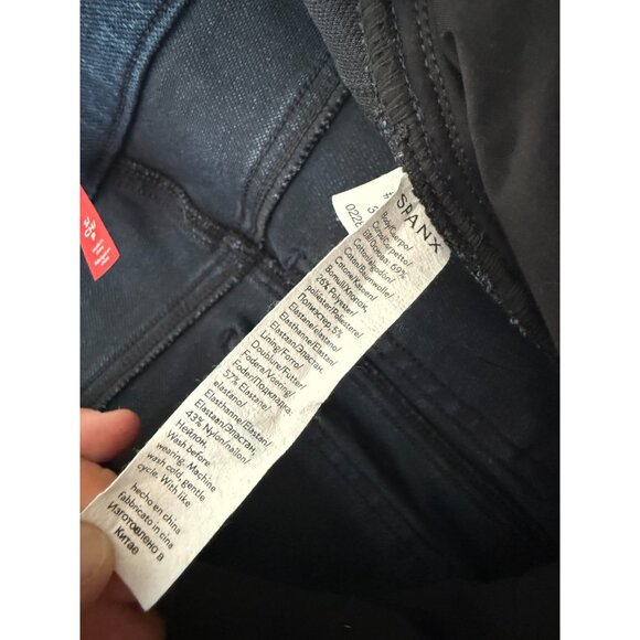 Spanx High Rise Dark Blue Pull On Skinny Jeans with Back Pockets - Small - Picture 5 of 6